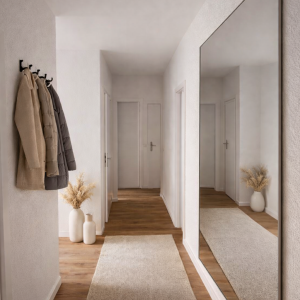 Moderner Flur mit großem Wandspiegel | Modern Hallway with Large Wall Mirror