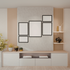 Moderne Wohnwand mit stilvoller Dekoration | Modern Feature Wall with Stylish Decor