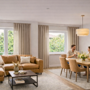 Wohn- und Essbereich mit moderner Einrichtung | Living and Dining Area with Modern Furnishings