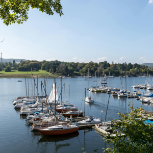 Edersee mit Segelbooten und Naturkulisse | Edersee with Sailboats and Scenic Landscape