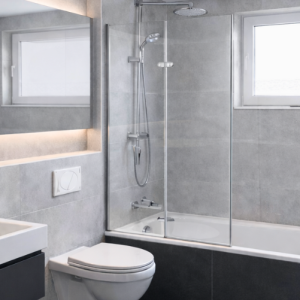 Elegantes Badezimmer mit grauen Fliesen | Elegant Bathroom with Grey Tiles