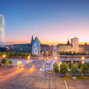Augustusplatz Leipzig bei Sonnenuntergang | Augustusplatz Leipzig at Sunset